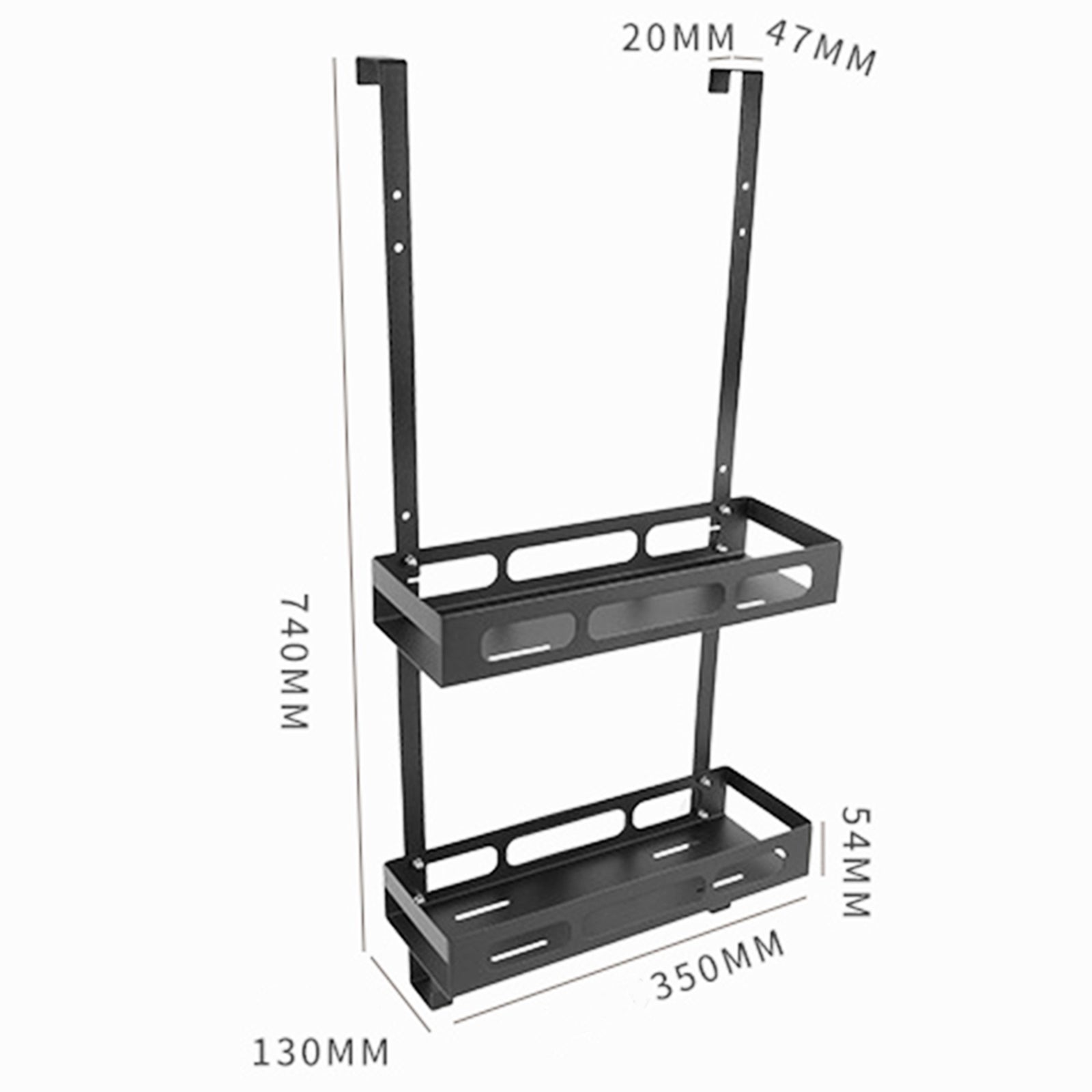 Bathroom Door Hanging Basket Space Saving Carbon Steel Organizer Shelf, Style A / Double Layer Bathroom Door Hanging Basket Space Saving Carbon Steel Organizer Shelf, Style A / Double Layer